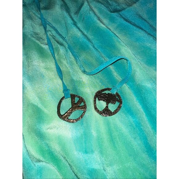 Gypsy05 XS blue green100% silk hand tie dyed empire waist boho maxi dress beach - Picture 9 of 11